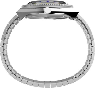 Pre-owned Timex Womens Wristwatch  Q Rainbow Tw2v66000 Elastic Stainless Steel