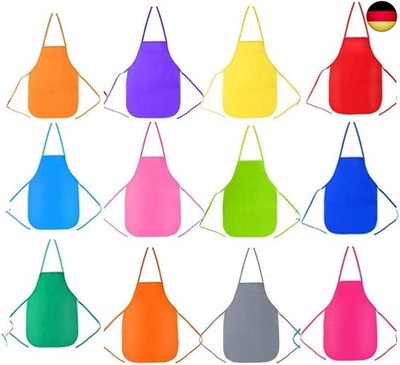 Febbya Kinderschürzen, Malschürzen, Kittel, 12 Farben, wasserdicht, Vlies, S