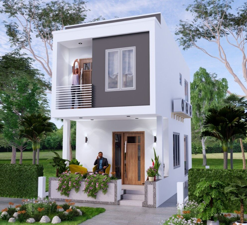 Small House Plan 4x9 M 13x30 Feet 2 Beds Shed