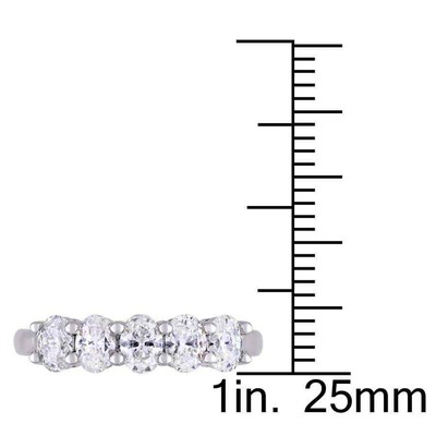 Pre-owned Amour 1 Ct Tw Oval-cut Diamond Semi-eternity Band In 14k White Gold In Check Description