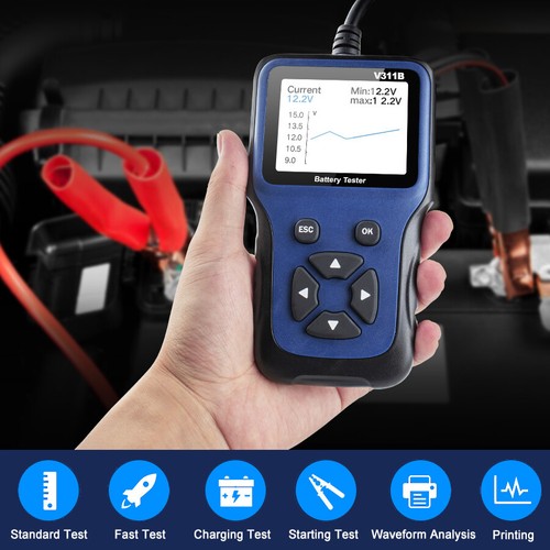 Auto Batterietester Prüfer KFZ OBD Diagnosegerät Akku Testgerät PKW Deutsch 12V