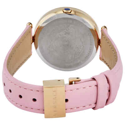 Pre-owned Versace Palazzo Quartz Pink Dial Ladies Watch Vecq00518