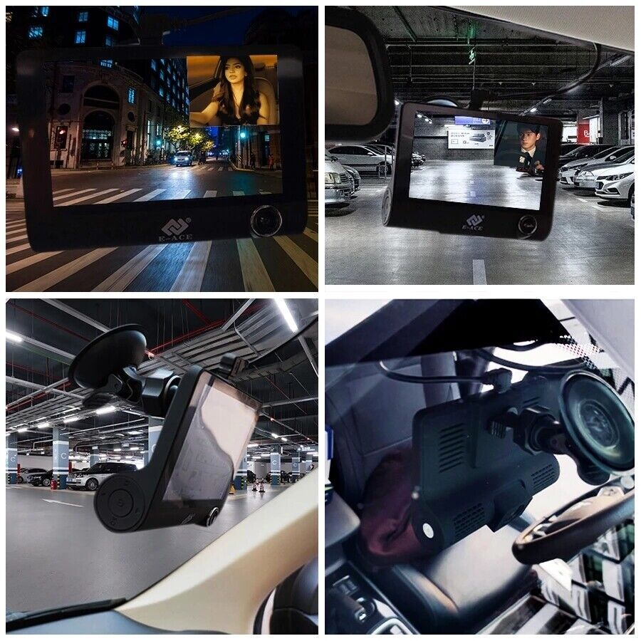 1080P 4"Car DVR Dual Lens Dash Cam Front and G-sensor Rear Video Recorder Camera