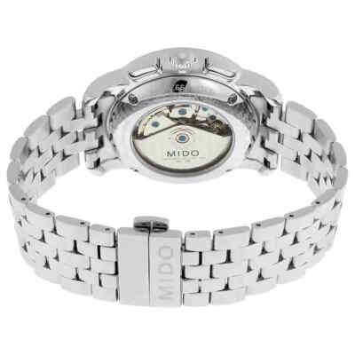 Pre-owned Mido Baroncelli Automatic Chronograph Silver Dial Stainless Steel Men's Watch