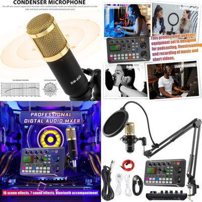 PROFESSIONAL Blogger Podcast Mixer Equipment Condenser Microphone Youtube Tiktok