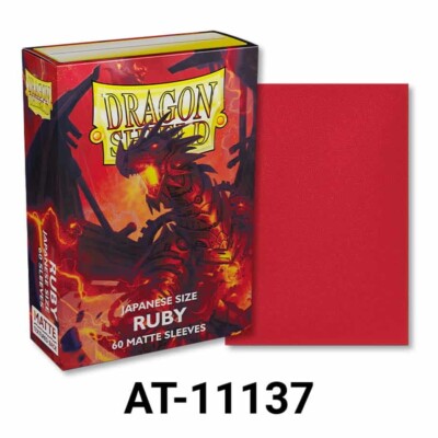 Japanese Matte Ruby 60 ct Dragon Shield Sleeves YuGiOh Size