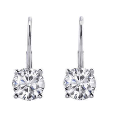Pre-owned Maulijewels 0.75 Carat Natural White Diamond Dangle Style Earrings Made In 14k