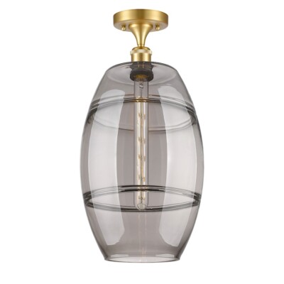 Innovations 516-1C Vaz 1Lt 10'' Semi-Flush, Gold/Smoke - 516-1C-SG-G557-10SM
