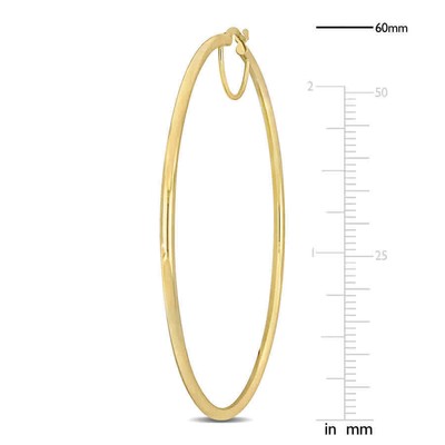 Pre-owned Amour 60mm Hoop Earrings In 14k Yellow Gold (2.5mm Wide)
