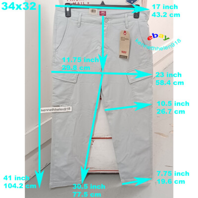 LEVIS XX CARGO TAPER PANTS 394410022 LIGHT GREY MENS SIZE 34X32