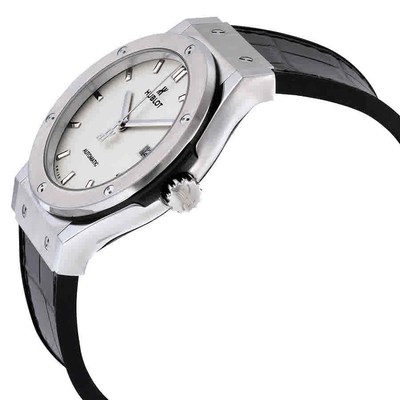 Pre-owned Hublot Classic Fusion Automatic Opaline Dial Titanium Men's Watch 542.nx.2611.lr