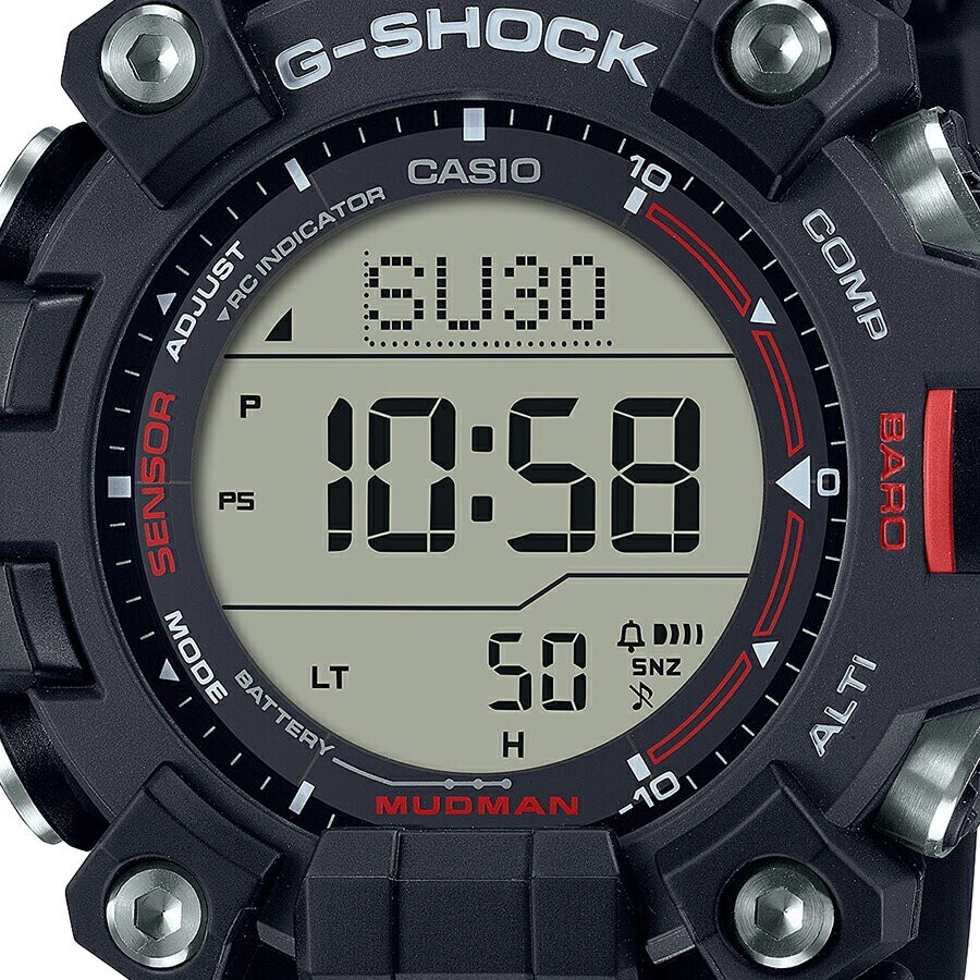 Pre-owned Casio G-shock Gw-9500-1jf Master Of Mudman Triple Sensor Men Watch 52mm Black