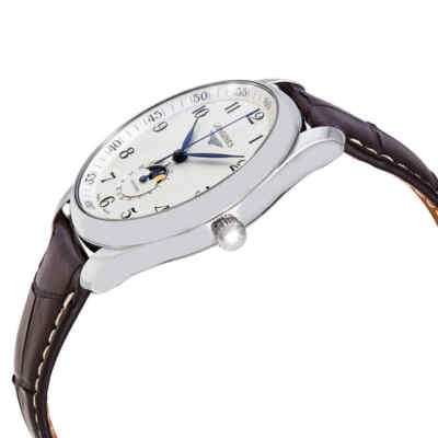 Pre-owned Longines Master Silver Dial Brown Leather Men's Watch L29194783
