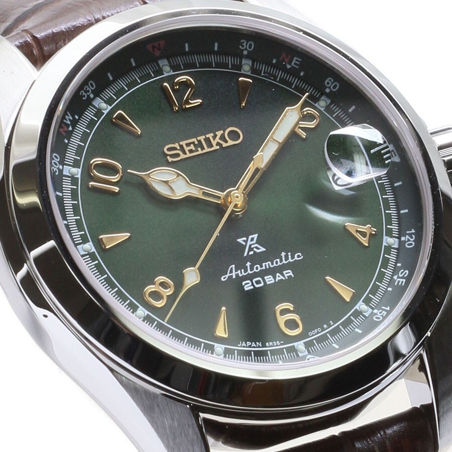 Pre-owned Seiko Prospex Alpinist Sbdc091 Green Mechanical Automatic Men's Watch In Box