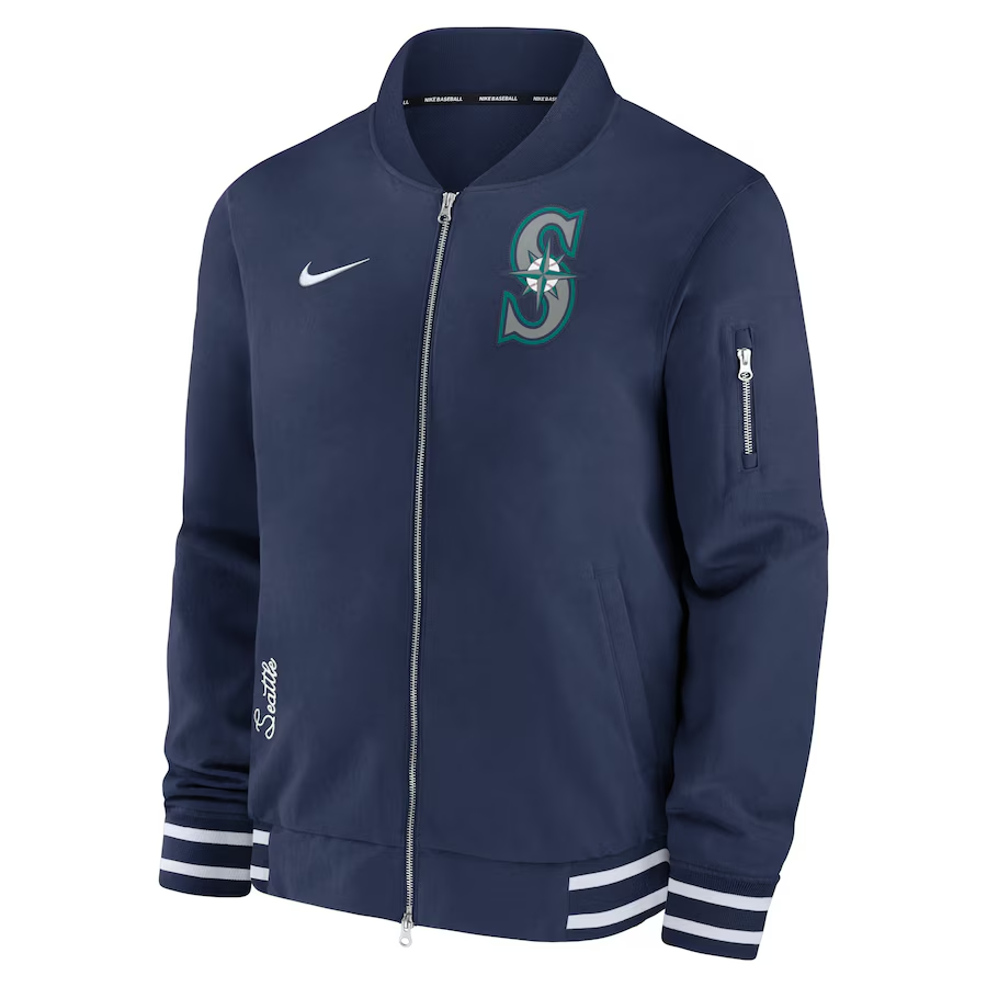 Nike Seattle Mariners ジャケット ナイキ　マリナーズMLB Seattle Mariners Nike Authentic Collection Full-Zip Dugout Bomber