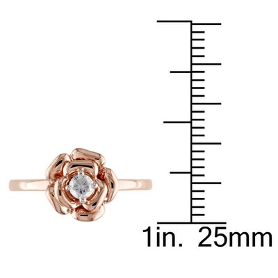 Pre-owned Amour 1/7 Ct Tw Diamond Rose Bud Ring In 10k Rose Gold In Pink