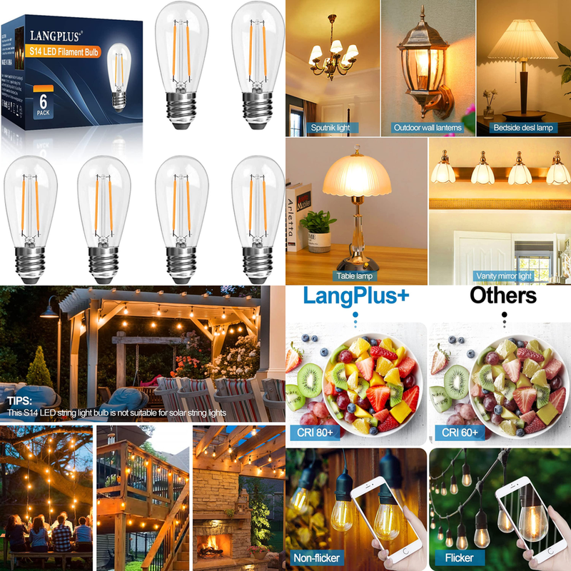 E26 Bulbs For Patio  Pack Of 6