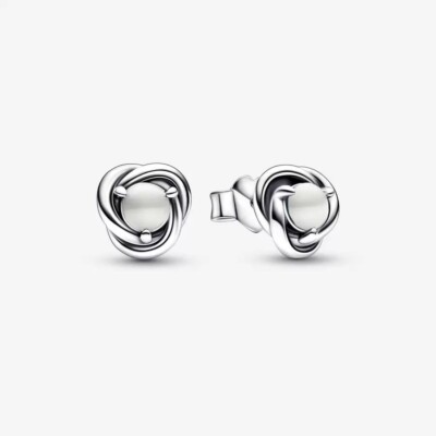 Pandora June White Eternity Circle Stud Earrings - 292335C03 - New without Tags