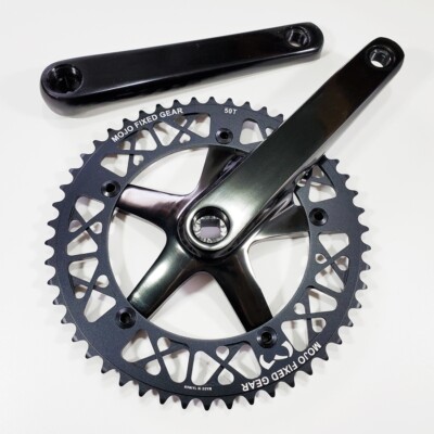 Fixed gear Single Speed Track Crankset & BB 144BCD Black