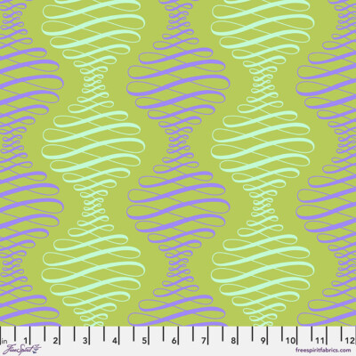 NEW! TULA PINK PARISVILLE DEJA VU SPENCER STRIPE PISTACHIO COTTON FABRIC 1/2 YD