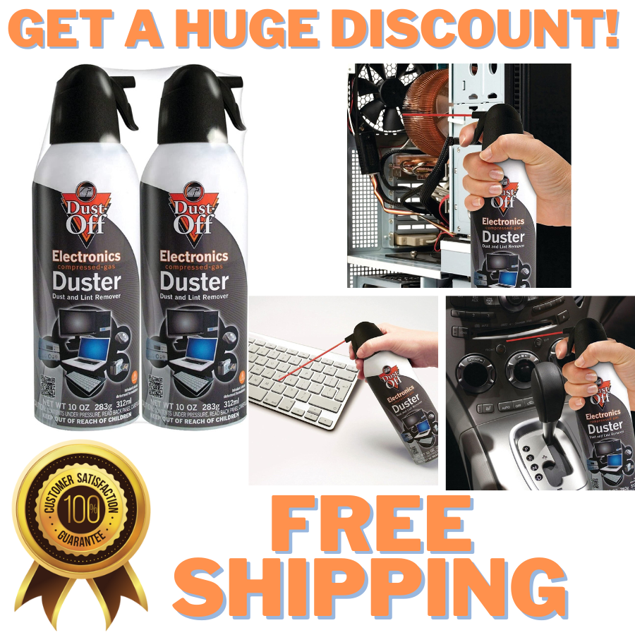Dust Off Dust Disposable Pack Of 2 Compressed Gas Air Duster