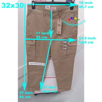 LEVIS SLIM TAPERED CARGO PANTS 479360006 KHAKI MENS SIZE 32X30