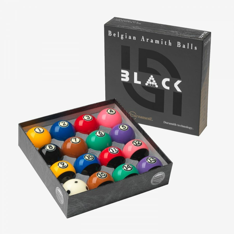 ARAMITH TOURNAMENT BLACK BELGIUM POOL BALLS 2 1/4