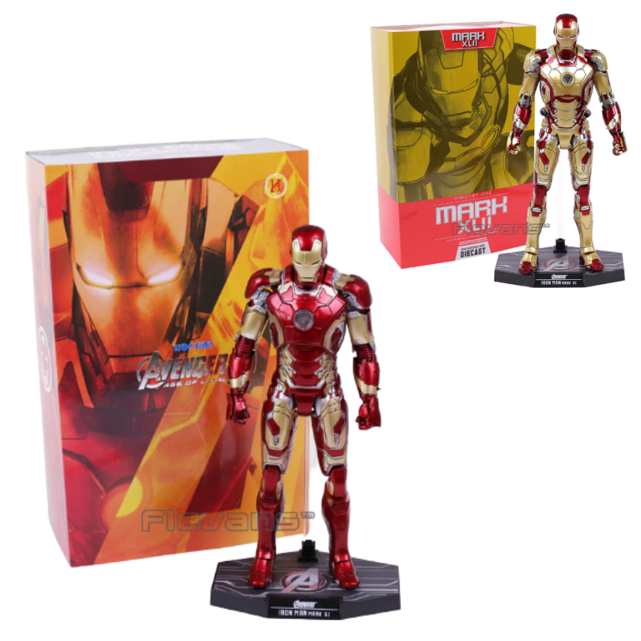 Hot Toys Iron Man Mark XLII MK 42 mit LED Licht 1//6 Scale PVC Figure Sammeln