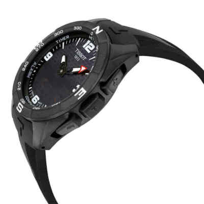 Pre-owned Tissot Black Mens Analogue-digital Watch T-touch Expert Solar T0914204705701