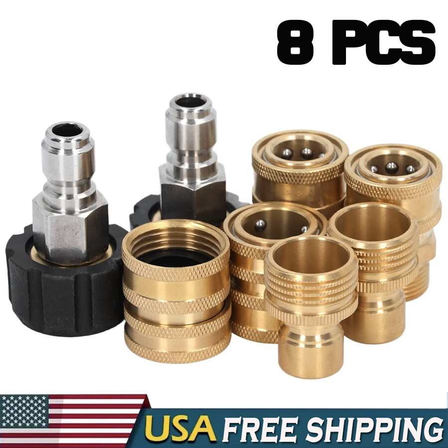 8PCS Pressure Washer Adapter Set Quick Connect Fitting For P