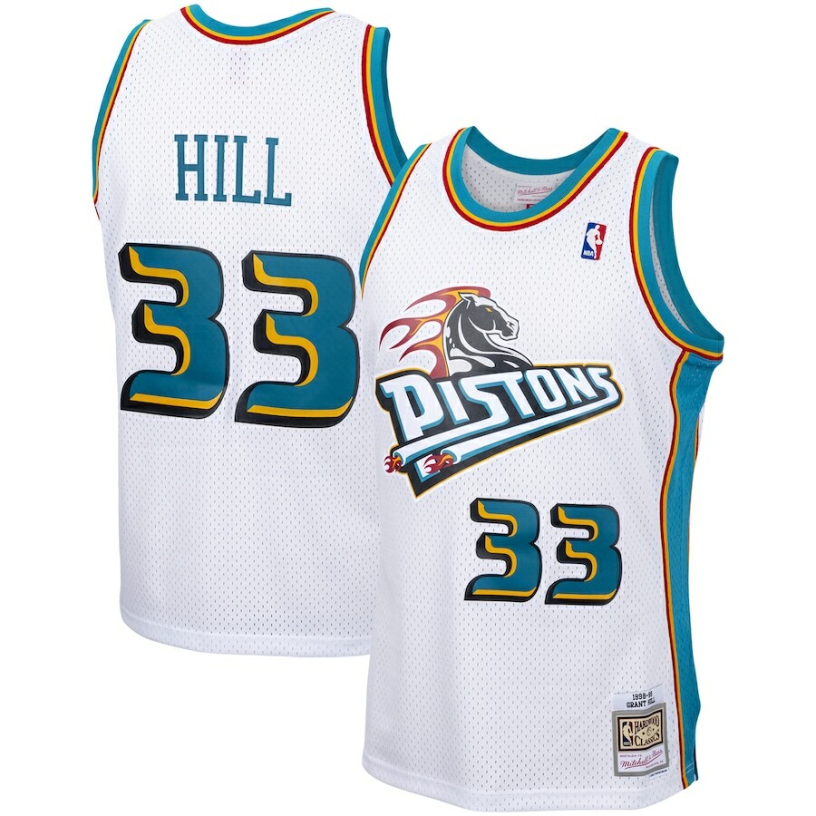 ミッチェル＆ネスMitchell&Ness NBAジャージーGrant Hill Detroit Pistons Grant Hill #33 Mitchell & Ness White 1998/99