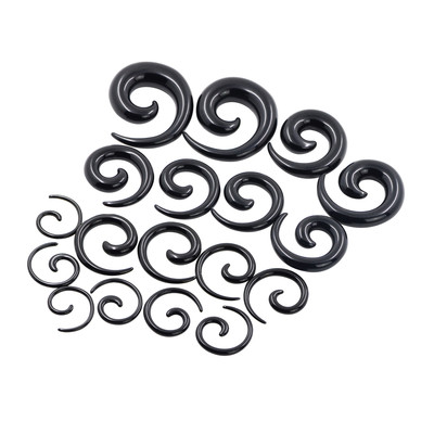 12-30PC Acrylic Spiral Taper Stretcher Ear Gauge Kits Tunnel Plugs Piercing Set