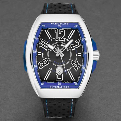 Pre-owned Franck Muller Vanguard Racing Automatic Black Dial Men's Watch 45scracingblkbu