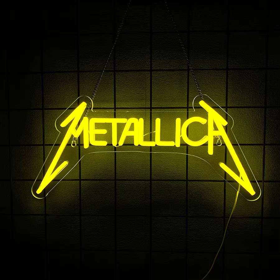 Metallica Music Neon Sign - LED Light MAN CAVE Home Bar Club - Rock Heavy Metal