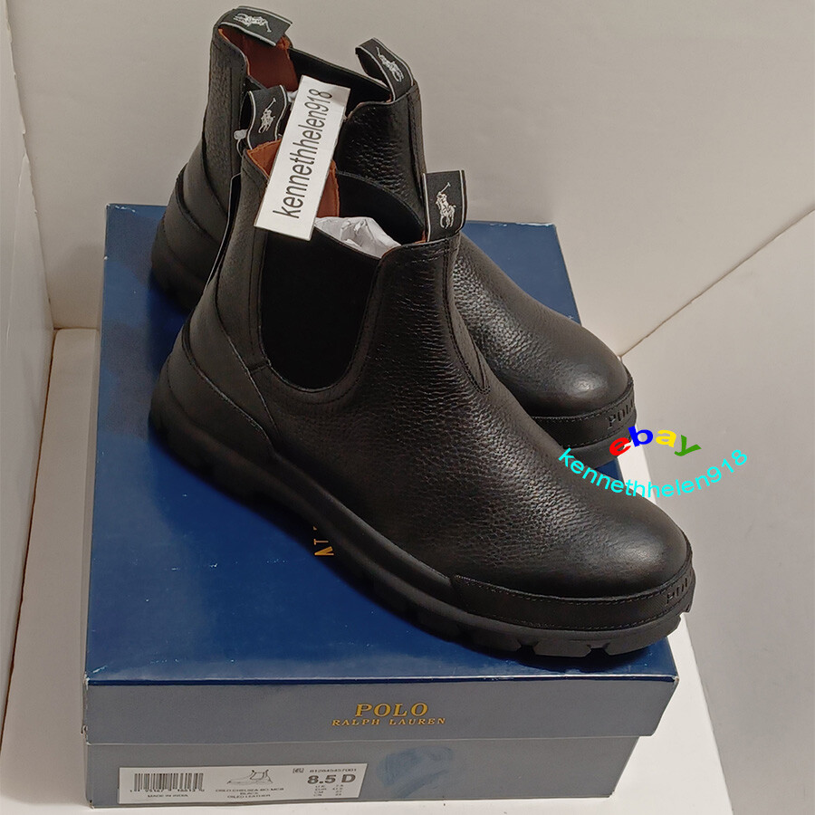 POLO RALPH LAUREN OSLO CHELSEA BOOTS BLACK MENS SIZE 8.5D | eBay
