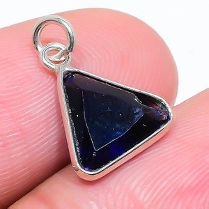 Pendant London Blue Topaz Gemstone 925 Sterling Silver Jewelry 0.59" p398