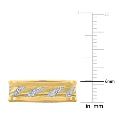 Pre-owned Amour 6mm Double Row Wedding Band In 14k 2-tone Matte And Yellow And White Gold