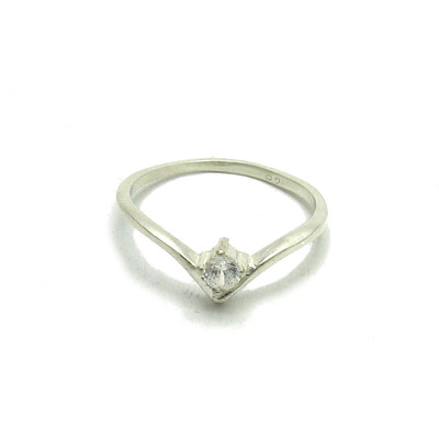 Sterling Silber Ring mit 3mm Zirkonia massiv punziert 925 handgefertigt