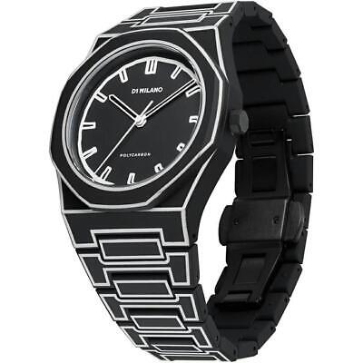 Pre-owned Milano D1  Men's Watch Pcbj33 Polycarbonate Black Sketch 40.5mm 5atm
