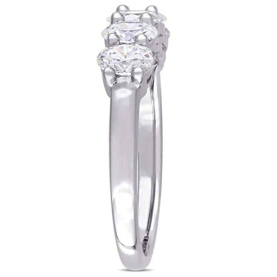 Pre-owned Amour 1 Ct Tw Oval-cut Diamond Semi-eternity Band In 14k White Gold In Check Description