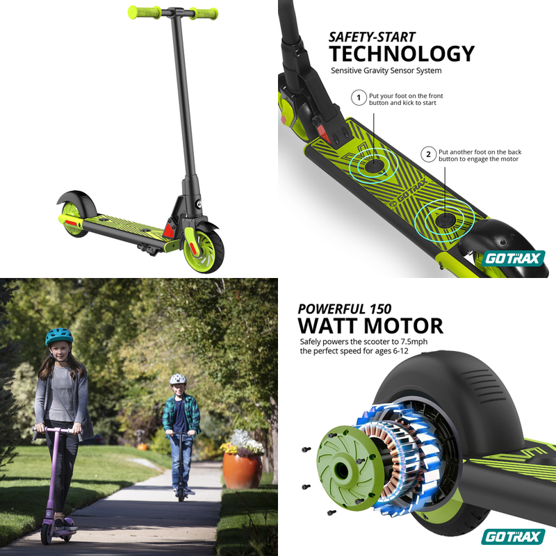 GOTRAX Kids Electric Scooter with 6&rdquo; Solid Tires,  Ages 6-