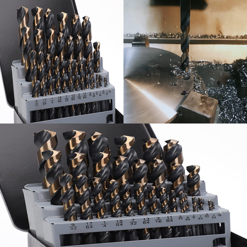 Drill Bit Set- 29Pcs High Speed Steel Twist Jobber Length fo