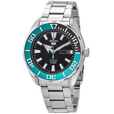 Seiko Series 5 Automatic Black Dial Batman Bezel Men Watch SRPC53