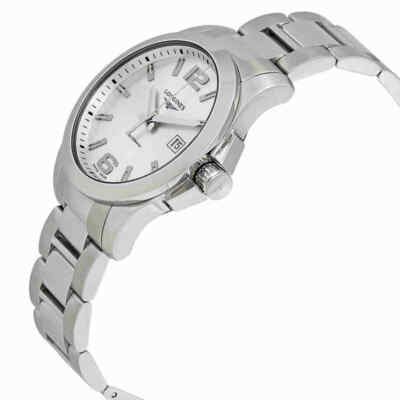 Pre-owned Longines Conquest Silver Dial Stainless Steel Men's 41mm Watch L37594766