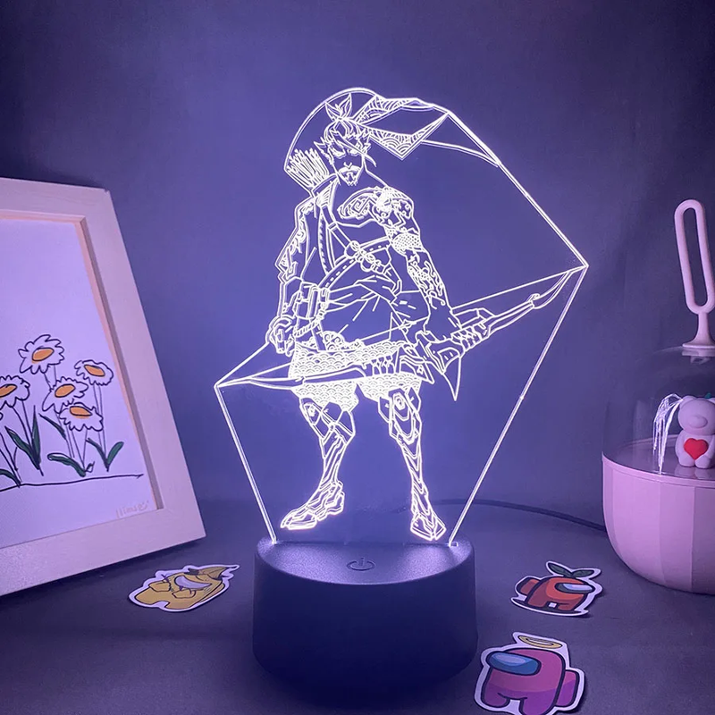 Overwatches OW Game Figure Hanzo 3D Led Neon Night Lights Birthday Gift for Frie