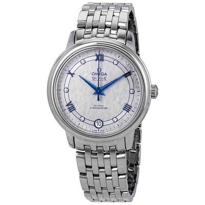 Женские часы Omega De Ville Prestige с коаксиальным автоматическим серым циферблатом и бриллиантами