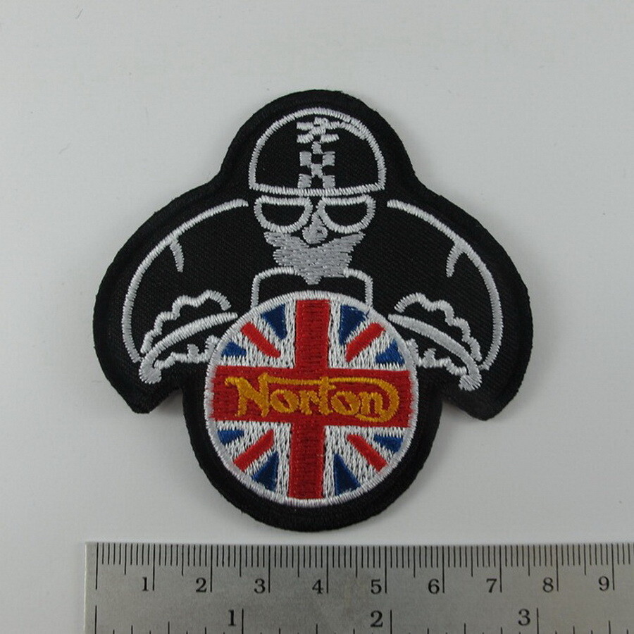 EMBROIDERED IRON ON PATCH NORTON MOTORRAD BIKER T-SHIRT Jean Cap Free Shipping