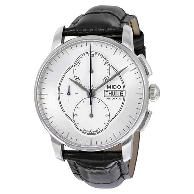 Мужские часы Mido Baroncelli с хронографом и автоматическим серебряным циферблатом M86074174