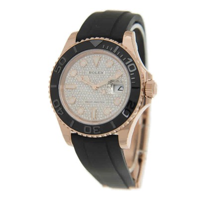 Pre-owned Rolex Yacht-master Diamond Pave Dial Men's Watch 126655-0005