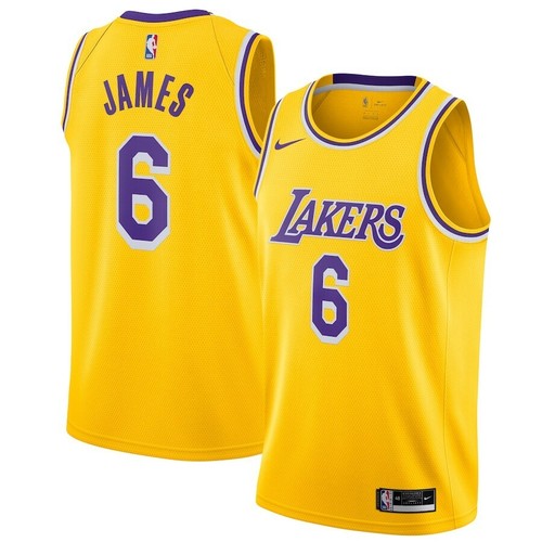 LAKERS ノースリーブ ユニフォーム XXL 新品 アメリカ購入品 MEDIUM - Los Angeles Lakers NBA Nike LeBron James Swingman